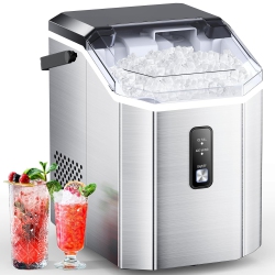 COWSAR Nugget Ice Maker Countertop Portable Ice Makers W/ Soft Chewable Ice 34Lbs/24H One-Click Operation Auto-Cleaning Pebble Ice Maker Machine W/