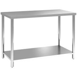 HOMCOM Stainless Steel Prep Table, 24 X 47 X 34 Inch, Heavy Duty Metal Work Table \w Shelf, Workbench for Commercial, Restaurant, Hotel, Kitchen