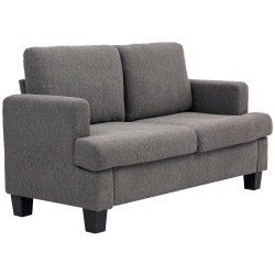 HOMCOM 54.3" Loveseat Sofa, Modern 2 Seater Sofa Couch \w Removable Cushions, Upholstered Small Couch \w Solid Wood Frame for Living Room, Bedroom