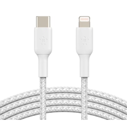 BELKIN Refurbished (Good) Boostcharge Braided 2M (6.6 Ft.) USB-C to Lightning Cable - Caa004Bt2Mwh In White
