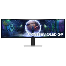 SAMSUNG - Odyssey G9 49" Qhd 240Hz 0.03Ms Gtg Curved Oled G-Sync/freesync Gaming Monitor (Ls49Dg936Snxgo) - In Silver
