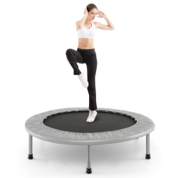 GYMAX Mini Folding 36" Trampoline Portable Recreational Fitness Rebounder In Silver