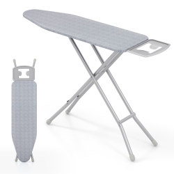 GYMAX 57" X 15" Foldable Ironing Board W/ 7-Level Height Heat-Resistant Ironing Cover In Gray