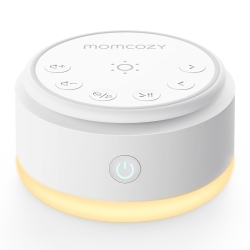 MOMCOZY Sound Machine \w 20 Soothing Sounds Night Light | Sound Machine for Travel, Office Privacy, Sleep Therapy | for Adults & Baby | Rechargeable