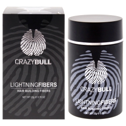 CRAZY BULL HAIR Lightning Hair Building Fibers - 1 By for Men - 0.78 OZ Fiber In Black
