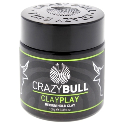 CRAZY BULL HAIR Clay Play - Medium Hold Clay By for Men - 3.38 OZ Clay
