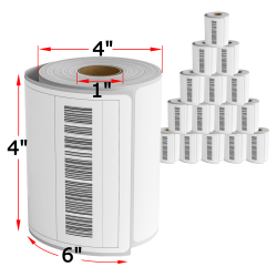 ALPHA LABEL [16 Rolls, 4000 Labels] - 4" X 6" Direct Thermal Labels, Industrial Grade, 1” Core, No Ribbon Required,