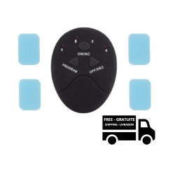 STIMULA LIFESTYLE Ems Remote + 4 Gel Pads for Ems Abs Electronic Tactical Abs, Arms Leg Buttock, Thigh, Hip Muscle Strength Kit