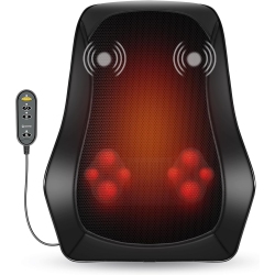 COMFIER Back Massager With Heat, Shiatsu Neck And Shoulder Massager Pillow for Pain Relief, 3D Kneading Massagers for Back And Neck Gifts