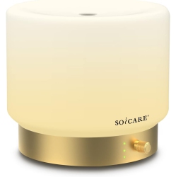 SOICARE Glass Diffuser With Golden Alu. Base, All-In-One Room Decor Aromatherapy Oil Diffusers for Essential Oils