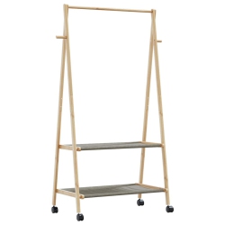 VIDAXL Clothes Rack With Shelves And Wheels 96X45.5X155.5 Cm Bamboo