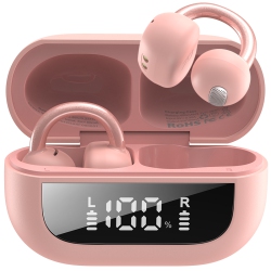 TOZO Brand New Open-Ear True Wireless Earbuds Bluetooth Headsets for Outside Sports Fitness Ear Clip-Pink