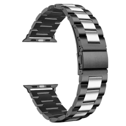 SUPERSHIELD 20MM Metal Watch Band for Samsung Galaxy Watch6 5 4, Active, Also Fits Garmin Vivoactive 5, Vivomove 3, 1, Venu Sq - Silver In Black