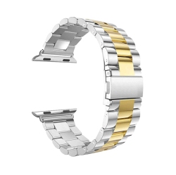 SUPERSHIELD 22MM Metal Watch Band for Samsung Galaxy Watch3, Gear 2, S3, Also Fits Garmin Vivoactive 4, Venu 2, 3, Forerunner - Silver In Gold