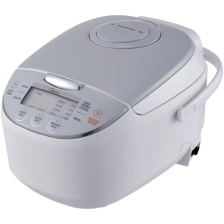 MIDEA 3L Digital Rice Cooker & Steamer – Multi-Function Rice, Slow Cooker, White. In Brown