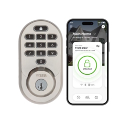 WEISER Halo Touchpad Wi-Fi Smart Lock Keyless Entry Deadbolt - Satin Nickel