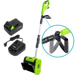 PHANTOM Snow Shovel 20V 10” Heavy-Duty Adjustable Cordless Snow Shovel With Auger Blade