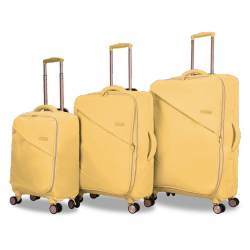 TUCCI ITALY Traverso 3 PC (19", 23", 27") Travel Luggage Suitcase Set (Yellow)