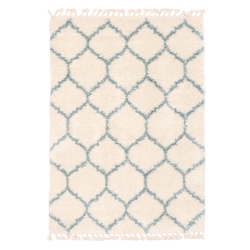 ALFRESCO DECOR Grammercy Diamond Cream Polypropylene Shag 6'7" X 9'6