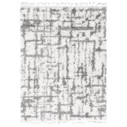 ALFRESCO DECOR Grammercy Diamond Cream Polypropylene Shag 6'7" X 9'6