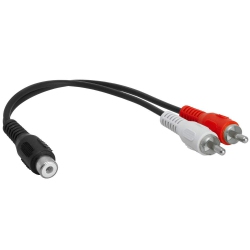 CMPLE - 2 Rca Male to 1 Rca Female Stereo Audio Y-Cable, 2 Rca Plugs to 1 X Rca Jack Y-Adapter Subwoofer Cable Pla In Gold