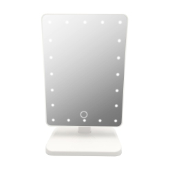 CJ TECH Vanity Mirror With Built-In Wireless Charger & Wireless Speakers - In White