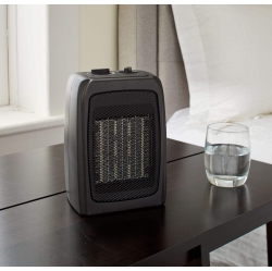 FOR LIVING 1500W Portable Ceramic Space Heater With Thermostat – In Black