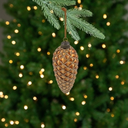 NORTHLIGHT Glittered Pine Cone Glass Christmas Ornaments - 5" - - 4Ct In Brown