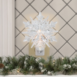 NORTHLIGHT 3D Snowflake Christmas Night Light - 6" - Clear