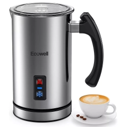 ECOWELL Automatic Milk Frother, 8.1OZ/240Ml Stainless Steel Electric Foam Maker for Lattes, Cappuccinos & Hot Chocolate