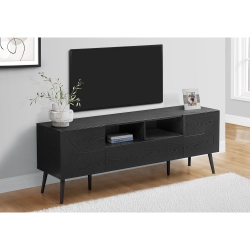 MONARCH SPECIALTIES I 2754 - Tv Stand, 72 Inch, Console, Media Entertainment Center, Storage Drawer Laminate, Mid Century, Modern In Black