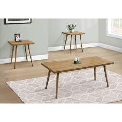MONARCH SPECIALTIES I 7898P - Table Set, 3PCs Set, Accent, Coffee, End, Living Room, Walnut Laminate, Contemporary, Modern