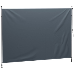 OUTSUNNY 11.5' X 10' Retractable Patio Awning, Manual Outdoor Privacy Screen \w Upf30+ & Water-Resistant Fabric for Patio, Balcony, Terrace, Pool
