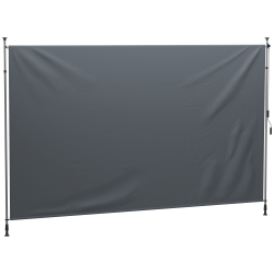 OUTSUNNY 13' X 10' Retractable Patio Awning, Manual Outdoor Privacy Screen \w Upf30+ & Water-Resistant Fabric for Patio, Balcony, Terrace, Pool