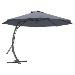 OUTSUNNY 11Ft Cantilever Patio Umbrella, Aluminium Offset Hanging Umbrella \w 8 Ribs, 360° Rotation, Easy Adjustment for Garden, Deck, Yard And