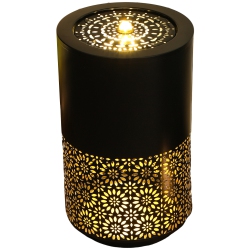 OUTSUNNY Outdoor Water Fountain \w Led Lights, 21" Tall Garden Waterfall Fountain Water Feature \w Adjustable Flow for Patio Porch Backyard Deck