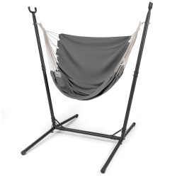 COSTWAY Adjustable Hammock Chair With Stand 6 Adjustable Positions Storage Pocket Sturdy