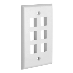 CMPLE - 6 Port Keystone Wall Plate ( 10 Pack ) \w Standard Size Keystone Jack Plate Insert 1 Gang Ethernet Wall Plate for Rj45 Keystone, Modular