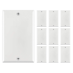 CMPLE - 1 Gang Blank Wall Plate, Standard Size, Polycarbonate Thermoplastic Panel Gfci Wall Plate With Screws - In White