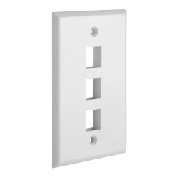 CMPLE - 3 Port Keystone Wall Plate ( 10 Pack ) \w Standard Size Keystone Jack Plate Insert 1 Gang Ethernet Wall Plate for Rj45 Keystone, Modular