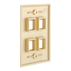 CMPLE - 4 Port Keystone Wall Plate 1 Gang Wall Plate With Standard Size Ethernet Wall Plate Keystone Jack Insert Wall Plates - In Ivory