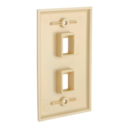 CMPLE - 2 Port Keystone Wall Plate 1 Gang Wall Plate With Standard Size Ethernet Wall Plate Keystone Jack Insert Wall Plates - In Ivory