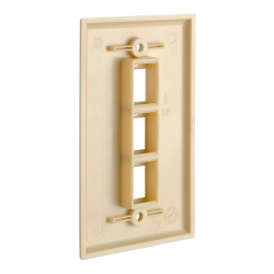 CMPLE - 3 Port Keystone Wall Plate 1 Gang Wall Plate With Standard Size Ethernet Wall Plate Keystone Jack Insert Wall Plates - In Ivory
