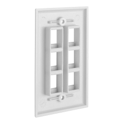 CMPLE - 6 Port Keystone Wall Plate 1 Gang Wall Plate \w Standard Size Ethernet Wall Plate Keystone Wall Plate Compatible \w Keystone Jack, HDMI