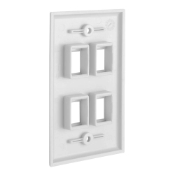 CMPLE - 4 Port Keystone Wall Plate 1 Gang Wall Plate \w Standard Size Ethernet Wall Plate Keystone Wall Plate Compatible \w Keystone Jack, HDMI