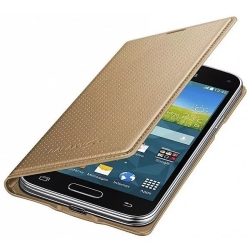 SAMSUNG Galaxy S5 Mini Flip Cover In Gold