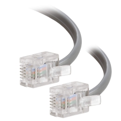 CMPLE - Telephone Cord 14Ft Phone Cord for Landline Male to Male 6P4C Rj11 Cable for 2 Lines Home Phone, Fax, Dsl Modem, Router, Printer - In Gray