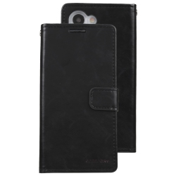 GOOSPERY Topsave Bluemoon Card Slot W/magnetic Clip Leather Folio Wallet Flip for Samsung Galaxy S25 6.2-Inch In Black