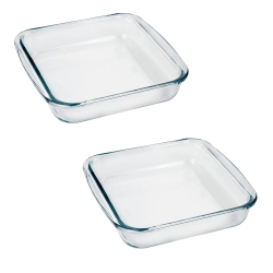 MARINEX - Set Of 2 Glass Baking Dishes, Maximum Temperature Of 572 Fahrenheit