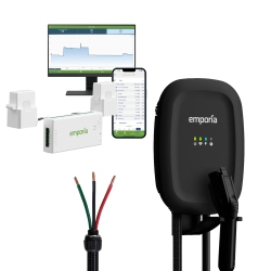 EMPORIA Energy 48A Wi-Fi Level 2 Hardwired J1772 Ev Charger With Load Management In Black
